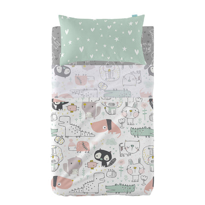 Moshi HappyFriday Moshi Best buddies Multicolor Baby Crib Sheet Set 2 Pieces