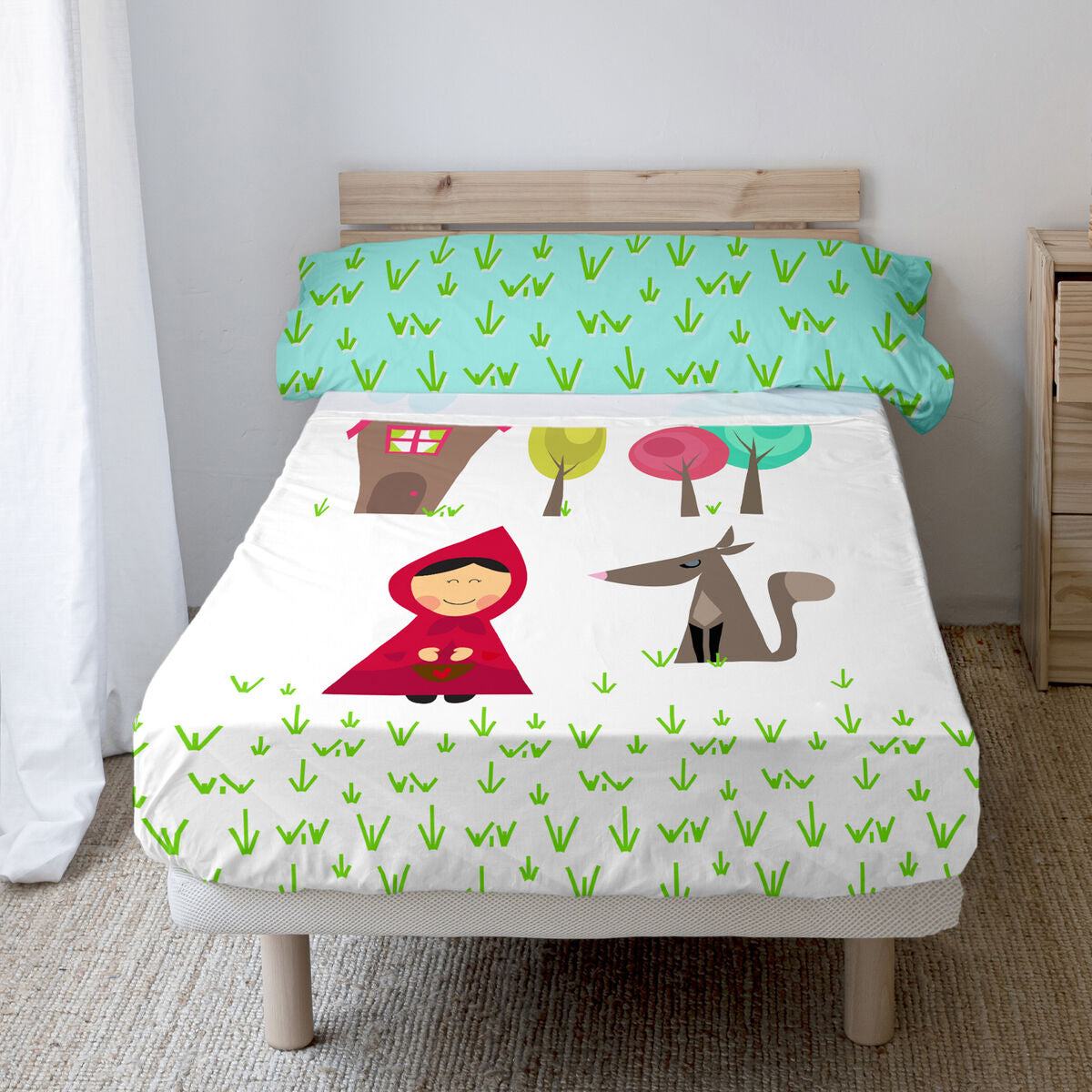 Juego de Sábanas HappyFriday Mr Fox Grandma Multicolor Cama de 105 2 Piezas