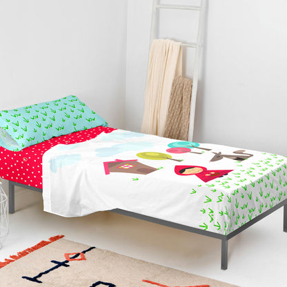 Juego de Sábanas HappyFriday Mr Fox Grandma Multicolor Cama de 105 2 Piezas