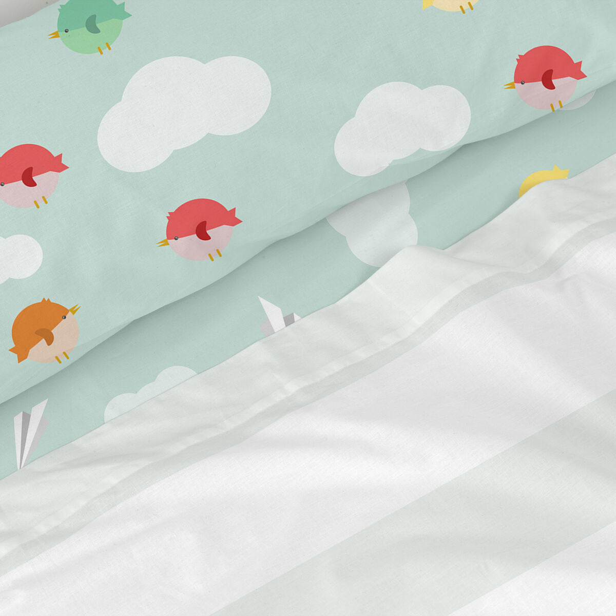 Juego de Sábanas HappyFriday Happynois Learning To Fly Multicolor Cama de 105 2 Piezas