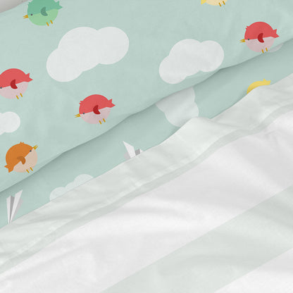 Juego de Sábanas HappyFriday Happynois Learning To Fly Multicolor Cama de 105 2 Piezas