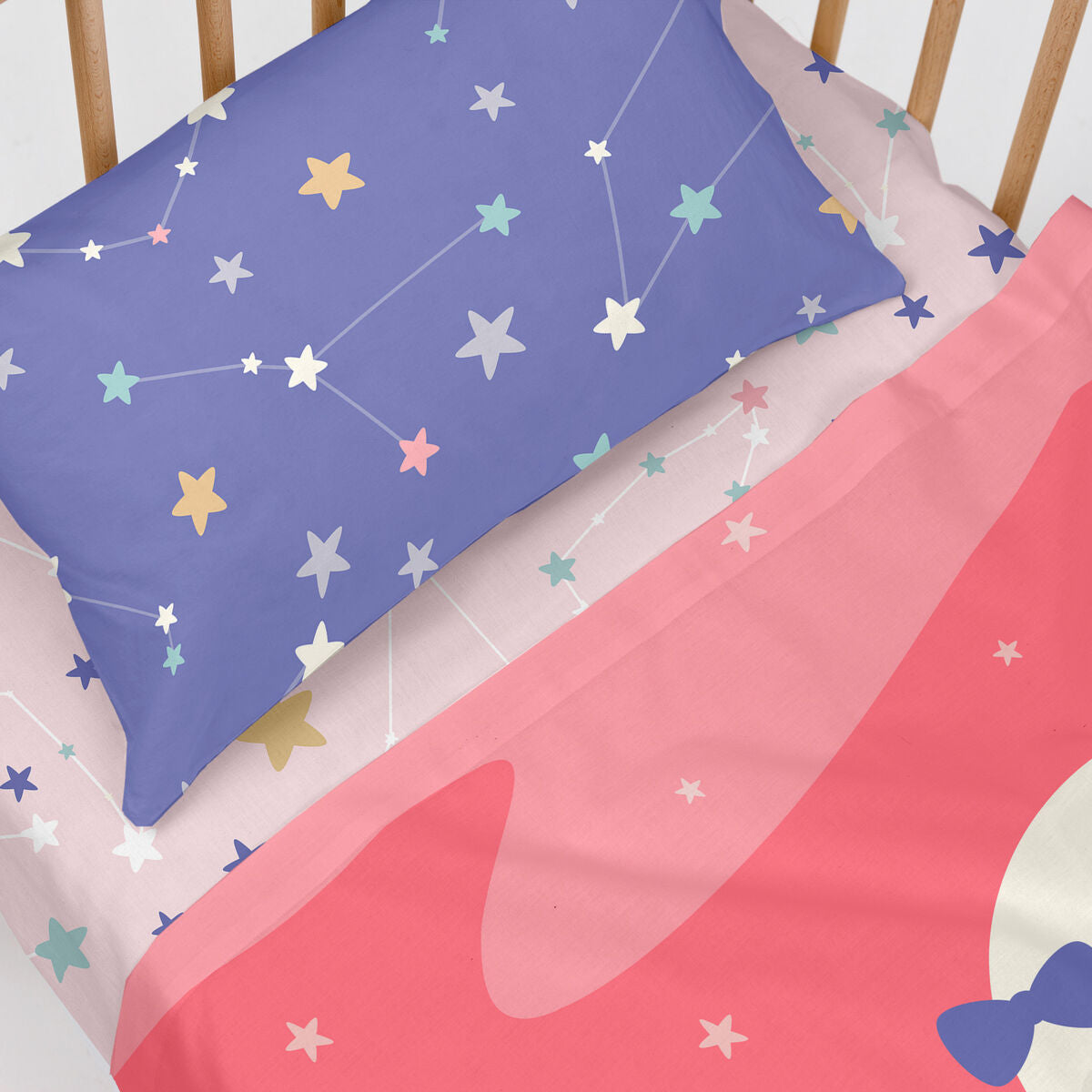 HappyFriday Happynois Moon Dream Multicolor Baby Crib Sheet Set 2 Pieces