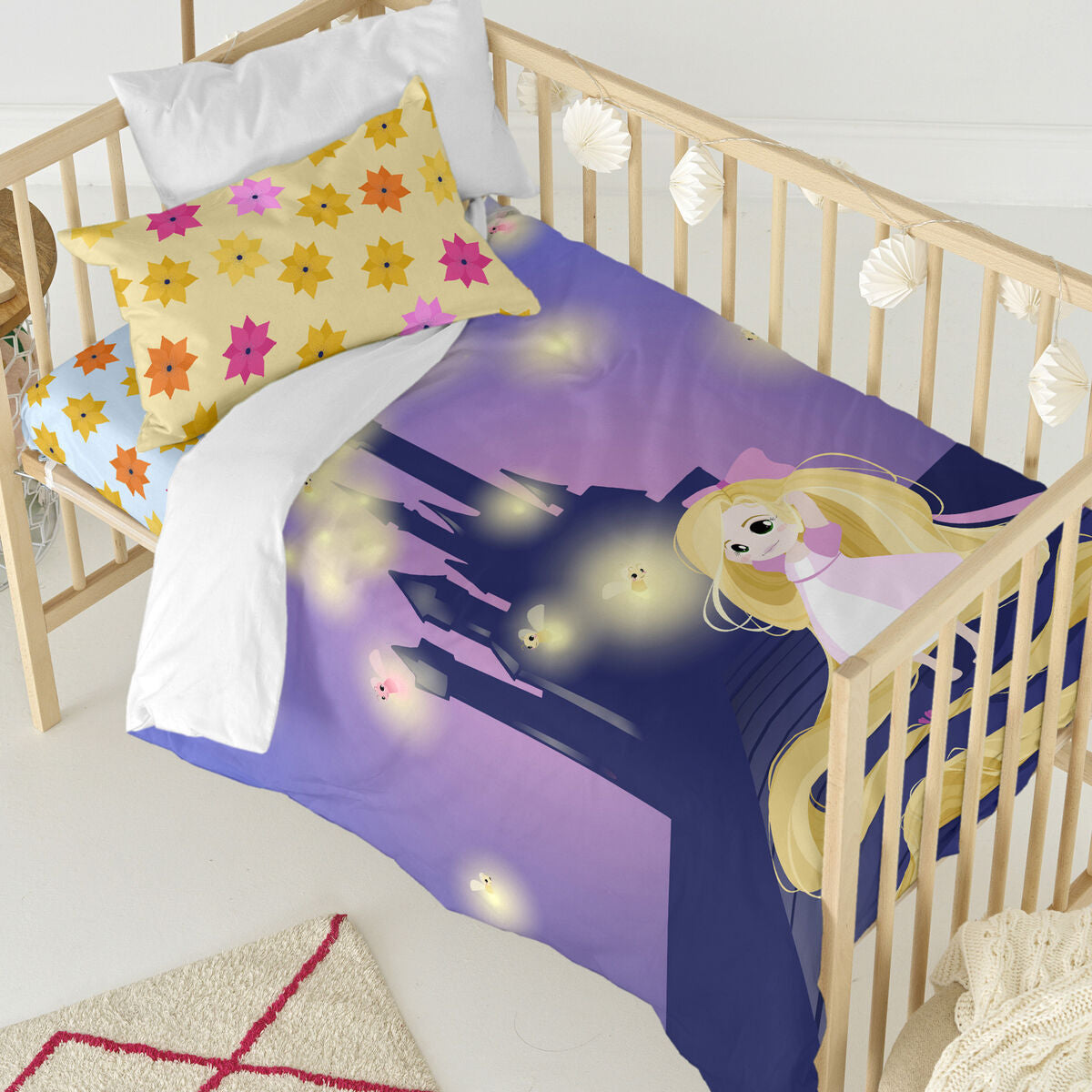 HappyFriday Mr Fox Long braid Multicolor Baby Crib Duvet Cover Set 2 Pieces