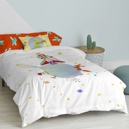 Juego de funda nórdica HappyFriday Le Petit Prince Multicolor Cama de 80/90 2 Piezas