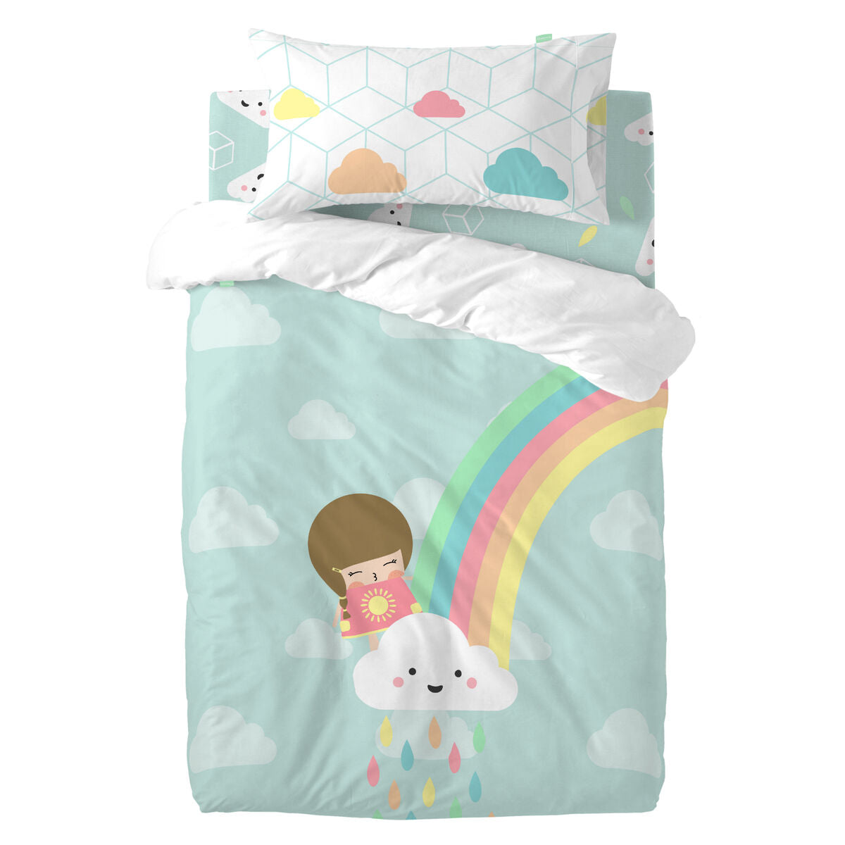 HappyFriday Happynois Rainbow Multicolor Baby Crib Duvet Cover Set 2 Pieces