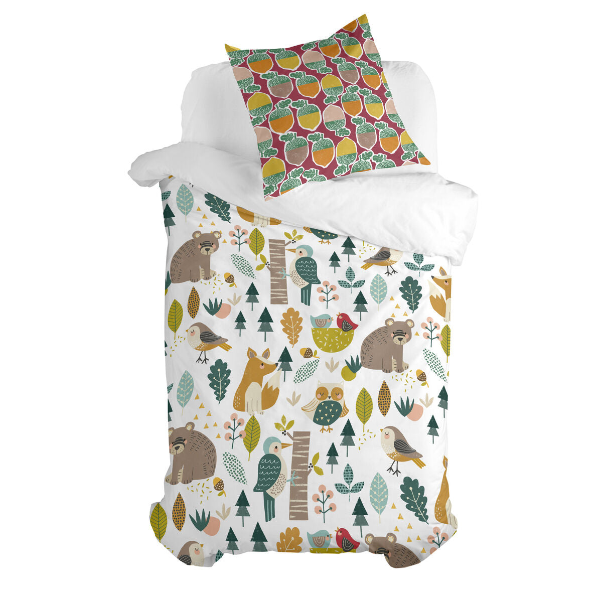 Juego de funda nórdica HappyFriday Moshi Moshi Harvestwood Multicolor Cama de 80 2 Piezas