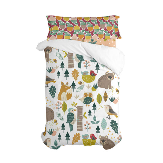 Juego de funda nórdica HappyFriday Moshi Moshi Harvestwood Multicolor Cama de 80/90 2 Piezas