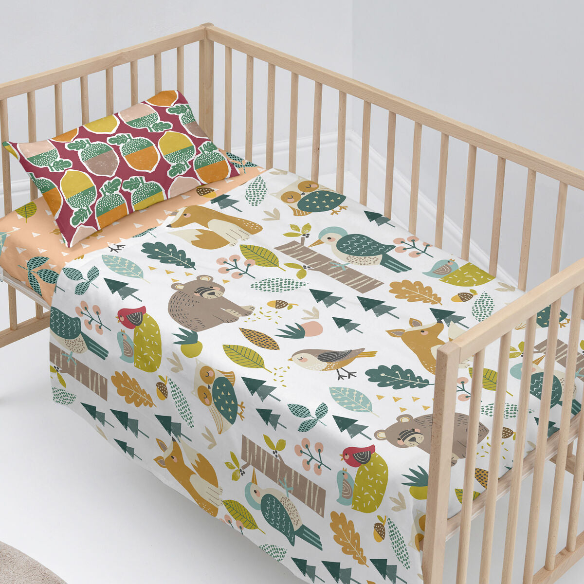 Moshi HappyFriday Moshi Harvestwood Multicolour Baby Crib Sheet Set 2 Pieces