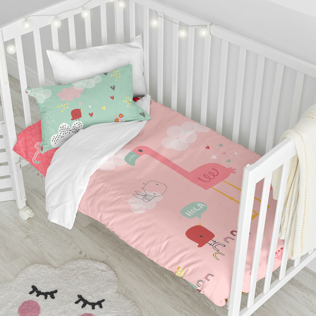 Moshi Moshi HappyFriday Hello Multicolor Baby Crib Duvet Cover Set 2 Pieces