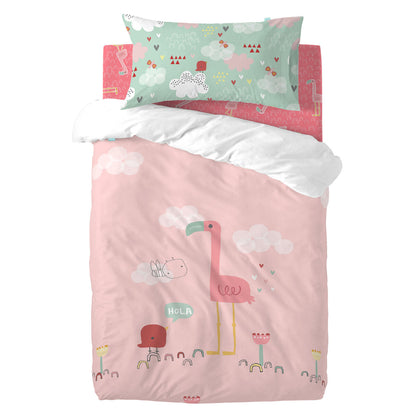 Moshi Moshi HappyFriday Hello Multicolor Baby Crib Duvet Cover Set 2 Pieces