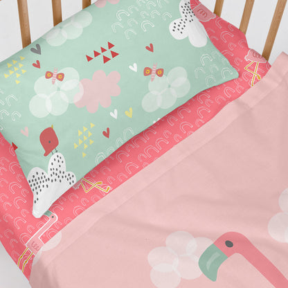 Moshi Moshi HappyFriday Hello Multicolor Baby Crib Sheet Set 2 Pieces