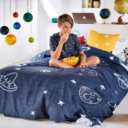 HappyFriday Mr Fox Starspace Multicolor Duvet Cover Set 80/90 Bed 2 Pieces