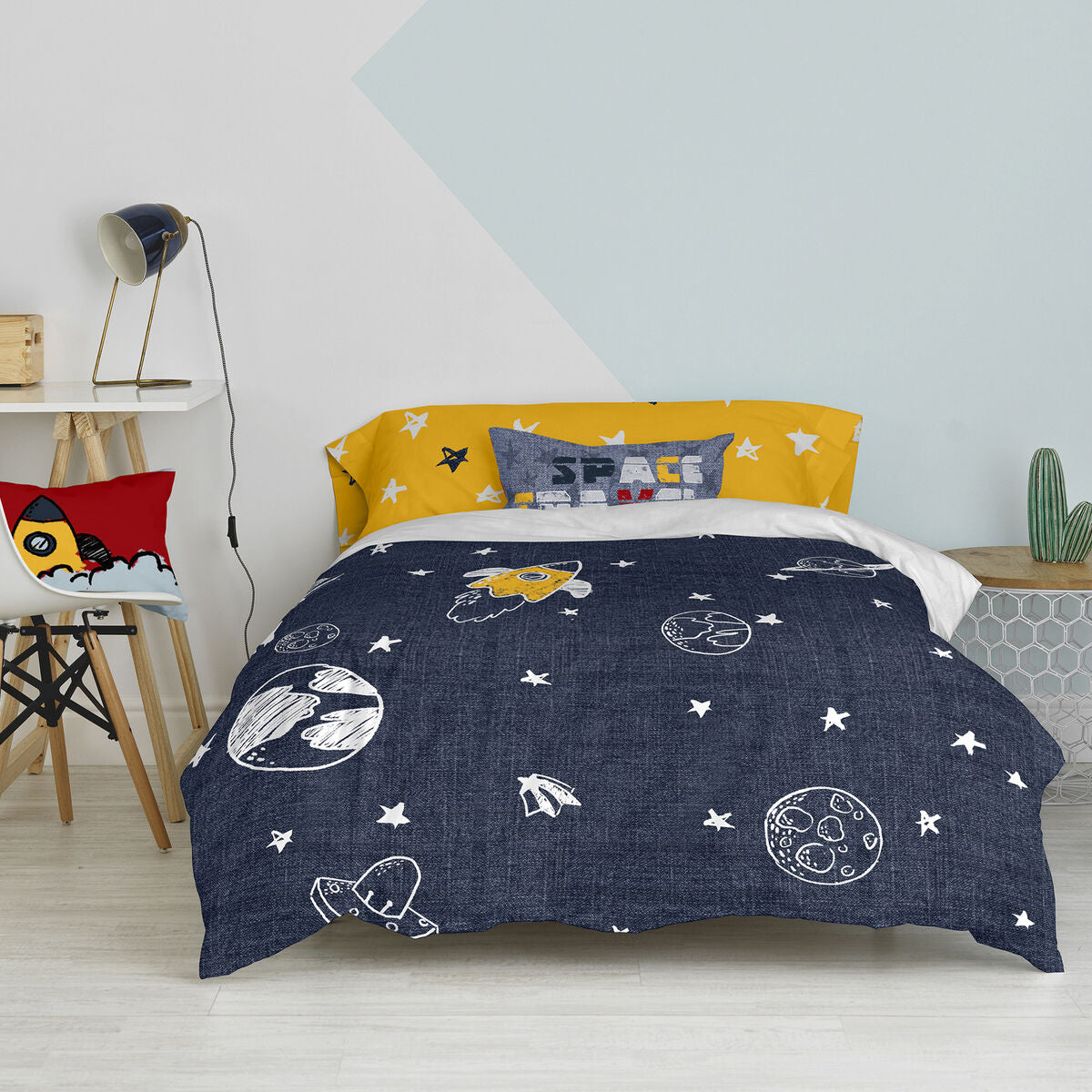 HappyFriday Mr Fox Starspace Multicolor Duvet Cover Set 80/90 Bed 2 Pieces