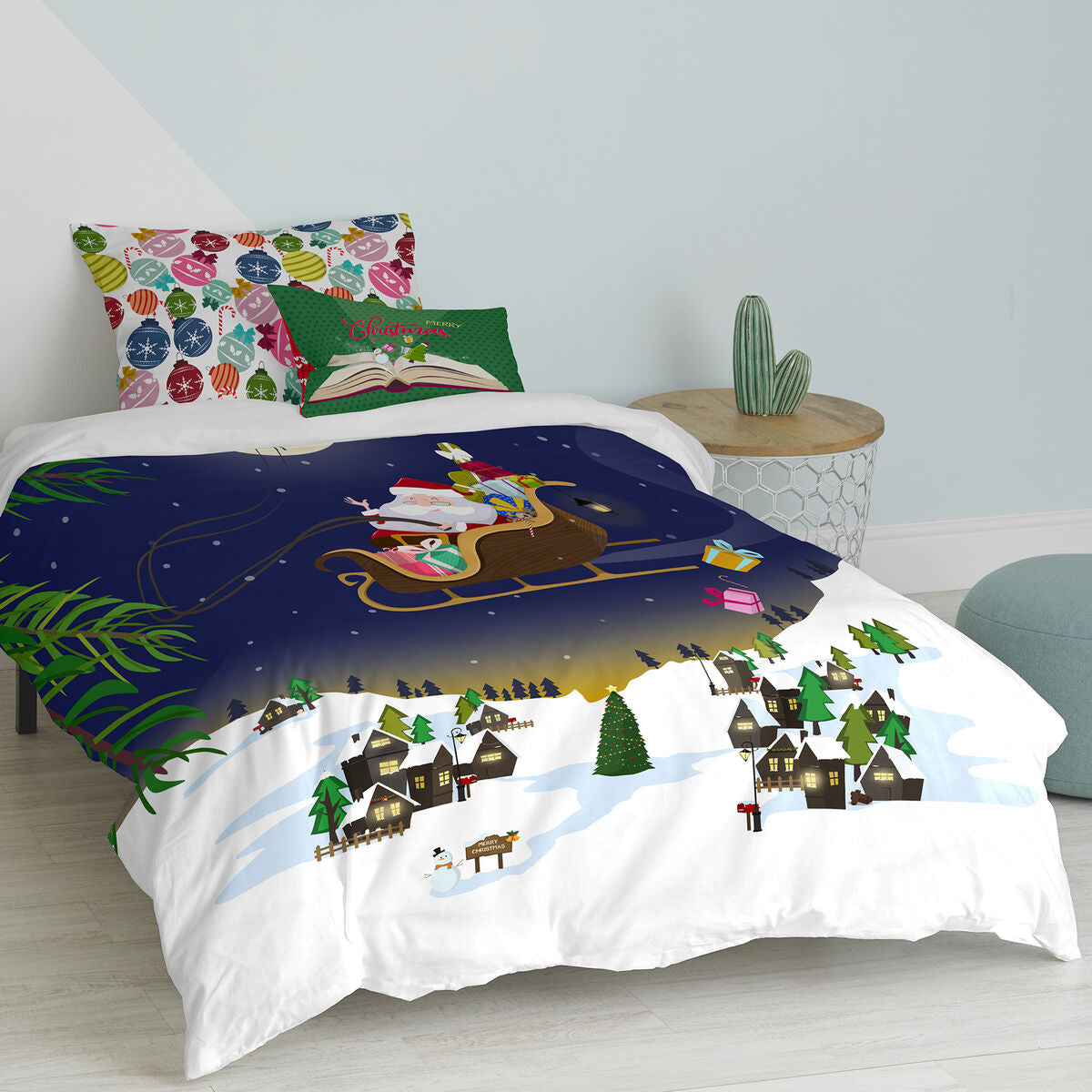 Juego de funda nórdica HappyFriday XMAS Multicolor Cama de 80 2 Piezas