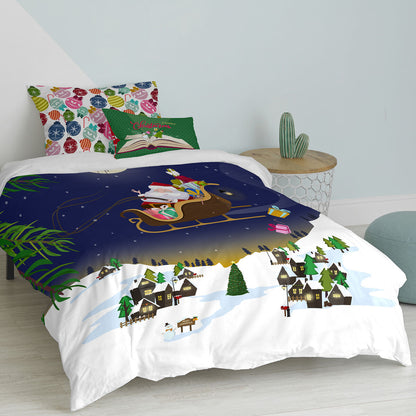 Juego de funda nórdica HappyFriday XMAS Multicolor Cama de 80 2 Piezas