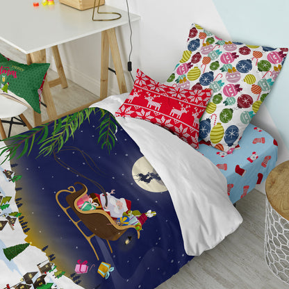 Juego de funda nórdica HappyFriday XMAS Multicolor Cama de 80 2 Piezas