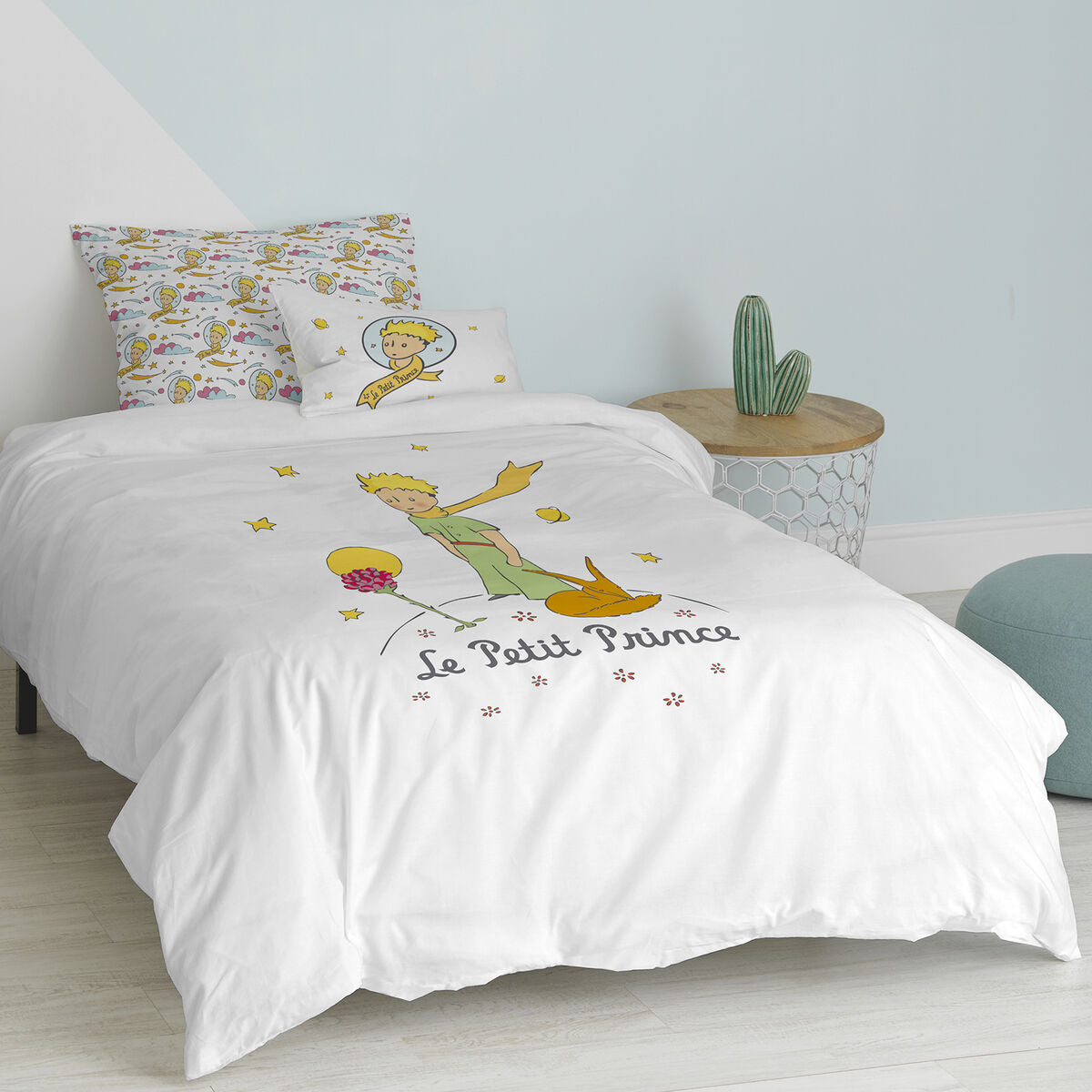 Juego de funda nórdica HappyFriday Le Petit Prince Ses Amis Multicolor Cama de 80 2 Piezas