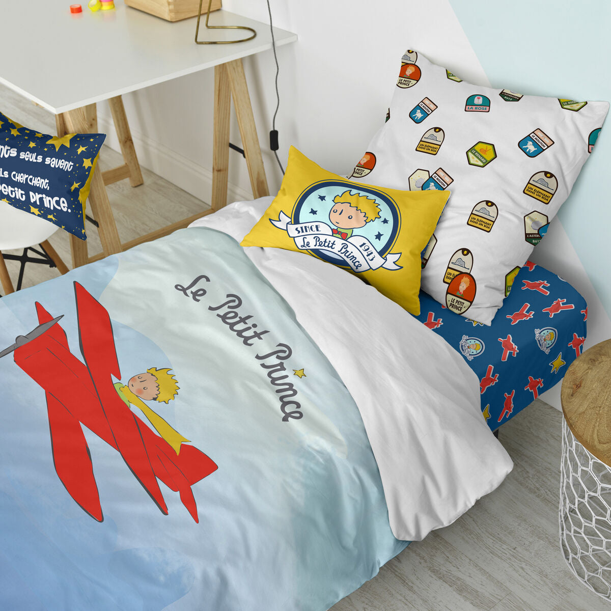 HappyFriday Le Petit Prince Son Avion Duvet Cover Set Multicolour Bed 80 2 Pieces