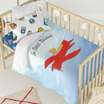 HappyFriday Le Petit Prince Son Avion Multicolor Baby Crib Duvet Cover Set 2 Pieces