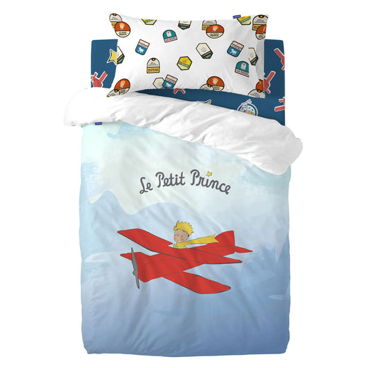 HappyFriday Le Petit Prince Son Avion Multicolor Baby Crib Duvet Cover Set 2 Pieces