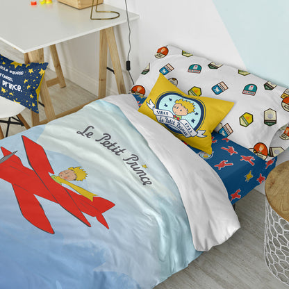 Juego de funda nórdica HappyFriday Le Petit Prince Son Avion Multicolor Cama de 105 2 Piezas