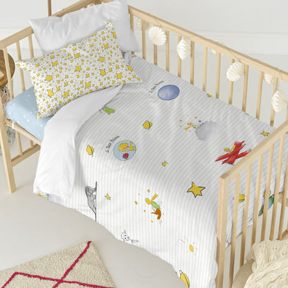 HappyFriday Le Petit Prince Son Monde Multicolor Baby Crib Duvet Cover Set 2 Pieces