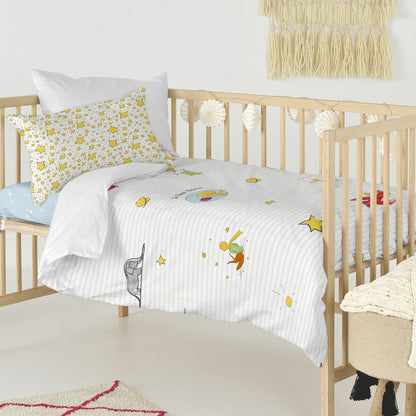 HappyFriday Le Petit Prince Son Monde Multicolor Baby Crib Duvet Cover Set 2 Pieces