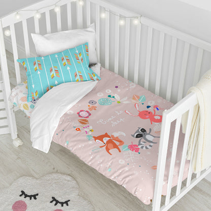 HappyFriday Moshi Moshi Fantasy Multicolor Baby Crib Duvet Cover Set 2 Pieces