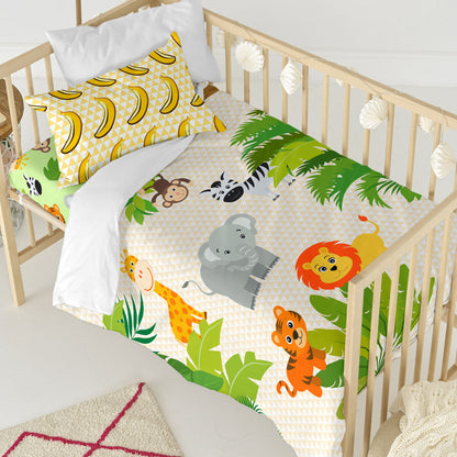 HappyFriday Mr Fox Wild Multicolor Baby Crib Duvet Cover Set 2 Pieces