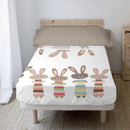 Moshi HappyFriday Sheet Set Moshi Rabbit family Multicolor 2 Pieces