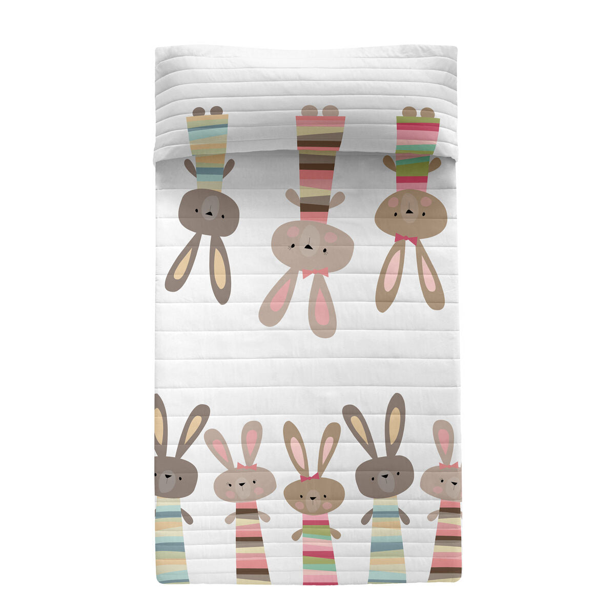 HappyFriday Moshi Moshi Rabbit Family Quilt Multicolor 180 x 260 cm