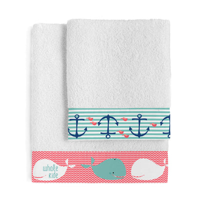 Moshi Moshi Whale HappyFriday Towel Set Multicolour 2 Pieces