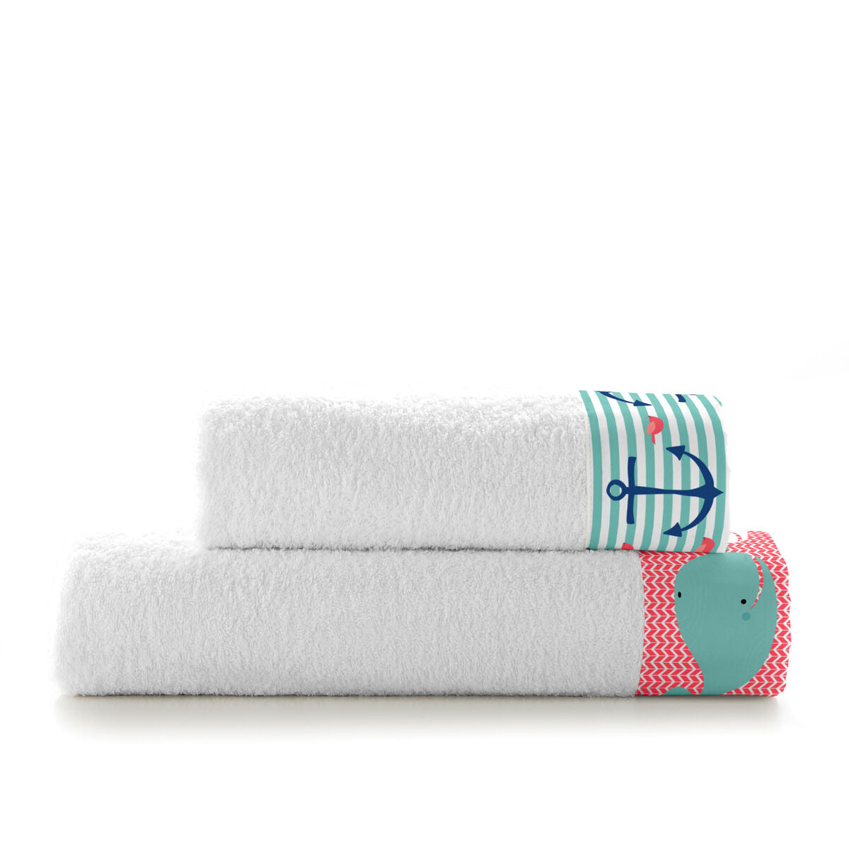 Moshi Moshi Whale HappyFriday Towel Set Multicolour 2 Pieces