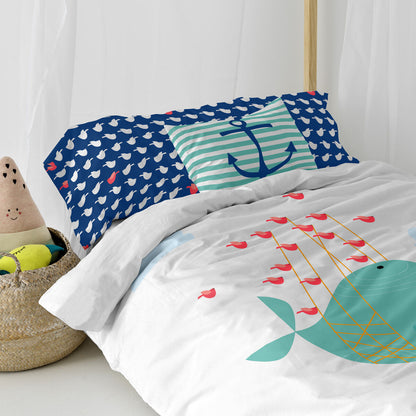 HappyFriday Moshi Moshi Whale Duvet Cover Set Multicolour 2 Pieces