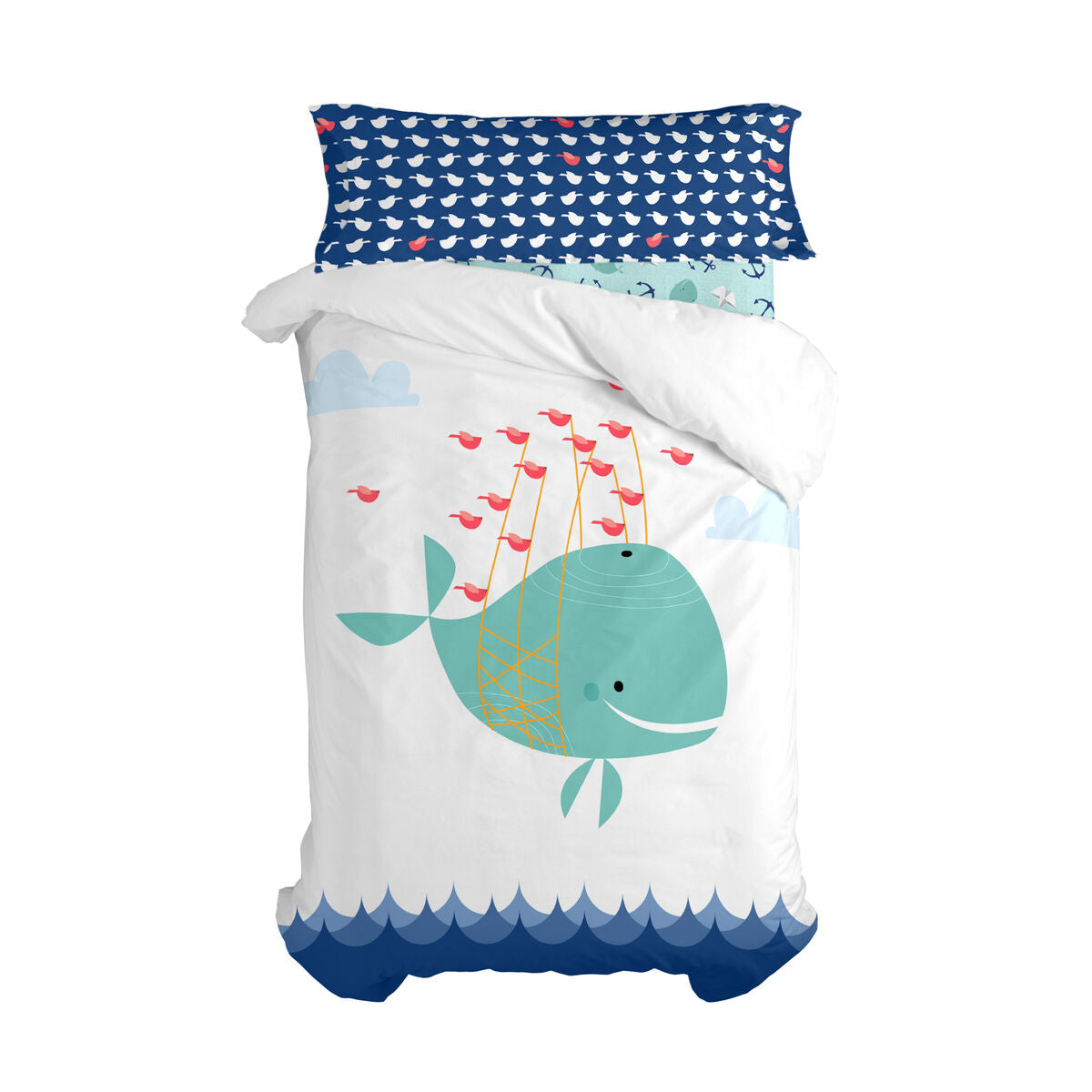 HappyFriday Moshi Moshi Whale Duvet Cover Set Multicolour 2 Pieces