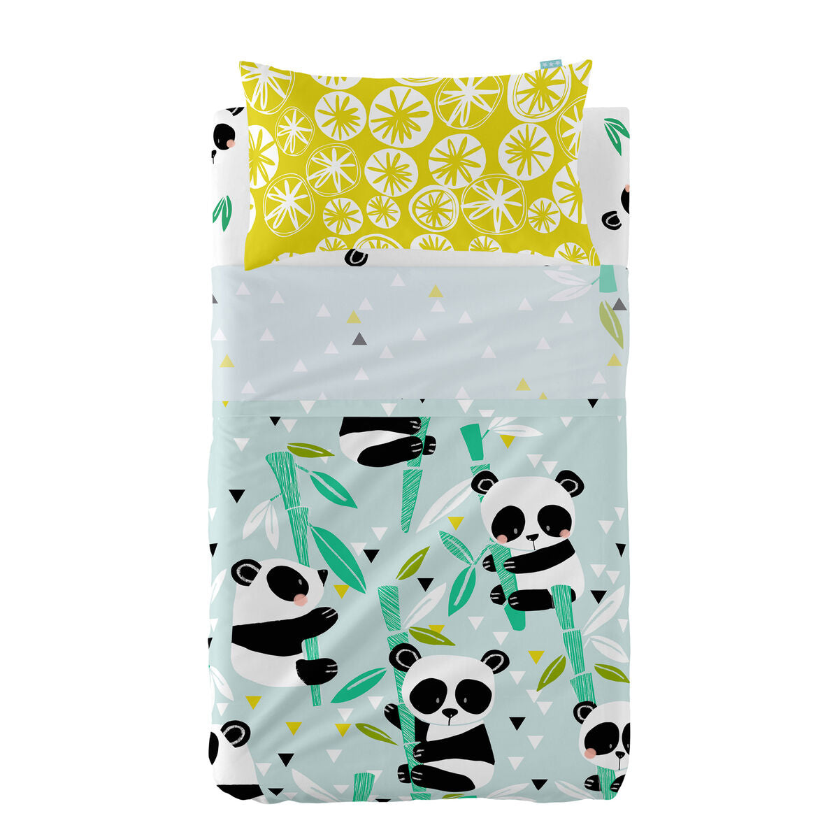 Moshi HappyFriday Moshi Panda garden blue Blue Baby Crib Sheet Set 2 Pieces