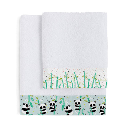 Moshi HappyFriday Towel Set Moshi Panda Garden Blue 2 Pieces