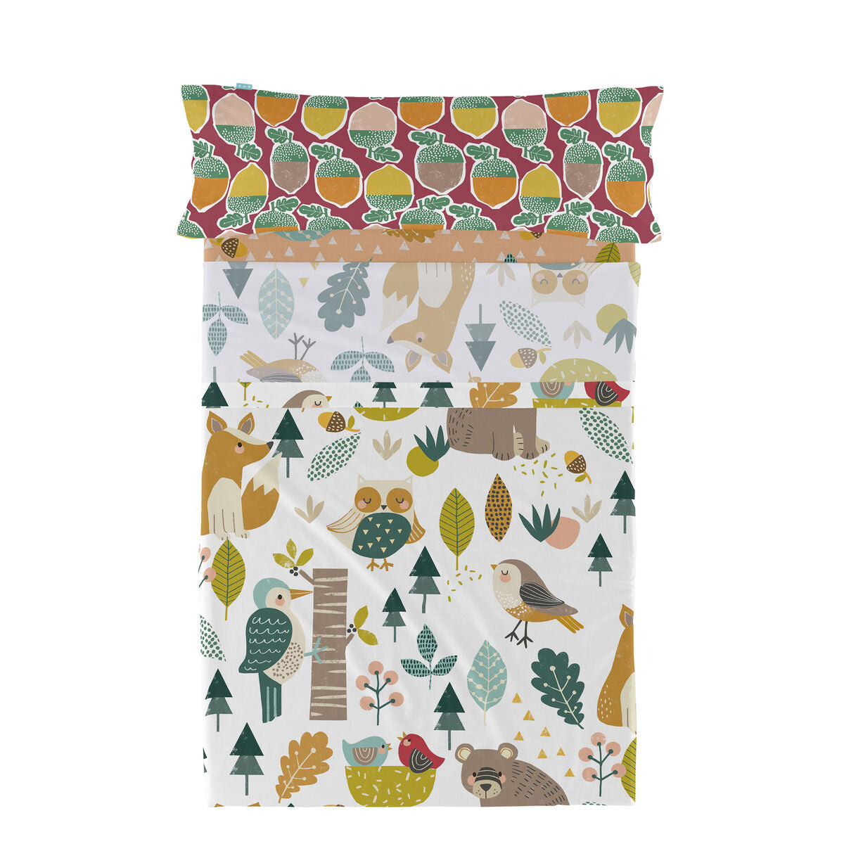 Juego de Sábanas HappyFriday Moshi Moshi Harvestwood Multicolor Cama de 105 2 Piezas