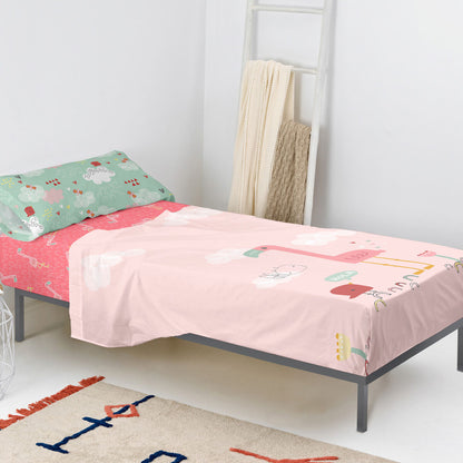 Juego de Sábanas HappyFriday Moshi Moshi Hola Multicolor Cama de 105 2 Piezas