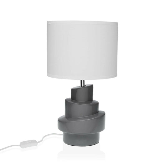 Versa Table Lamp Grey White Ceramic 40 W 20 x 35 cm