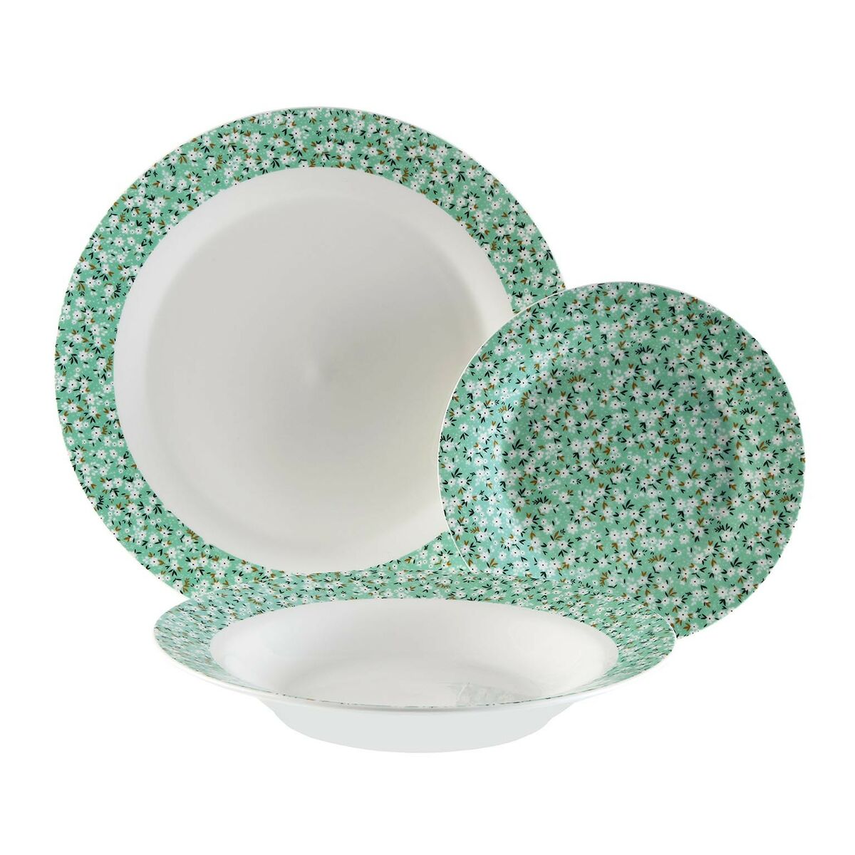 Set de Vajilla Versa Bellis Flores 18 Piezas Porcelana