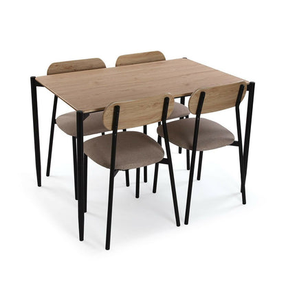 Conjunto de Mesa con 4 Sillas Versa PVC Metal Madera MDF 70 x 75 x 110 cm