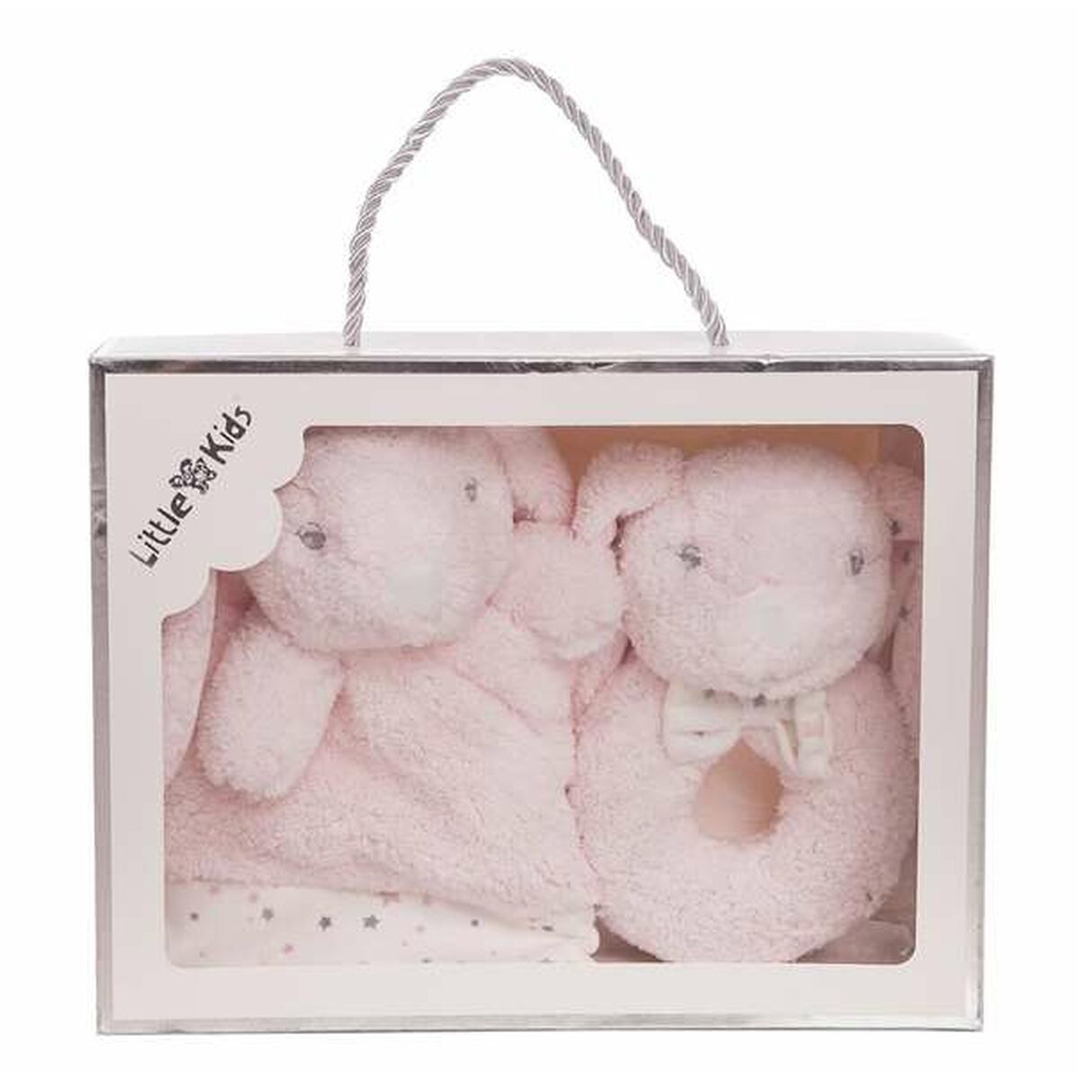 Pink Doudou Rabbit Rattle 30 x 30 cm