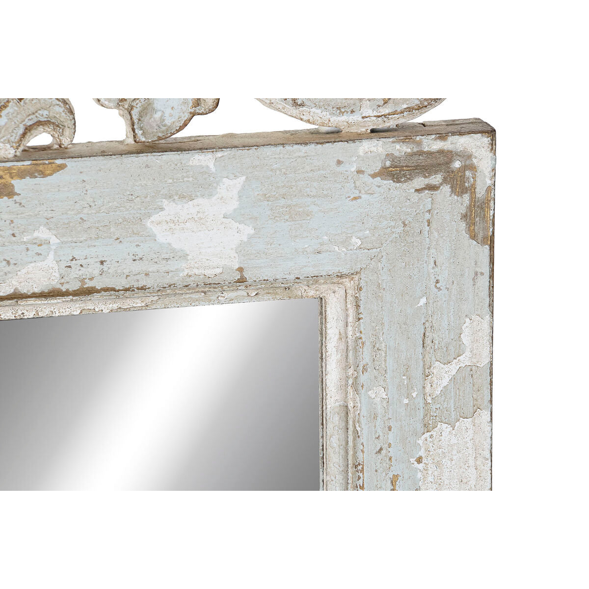 DKD Home Decor Wall Mirror White Fir Mirror MDF Wood 39 x 3 x 108 cm