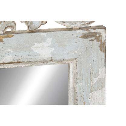 DKD Home Decor Wall Mirror White Fir Mirror MDF Wood 39 x 3 x 108 cm