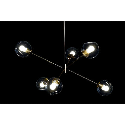 DKD Home Decor Ceiling Lamp 90 x 75 x 60 cm Gold Crystal Transparent Metal 50 W