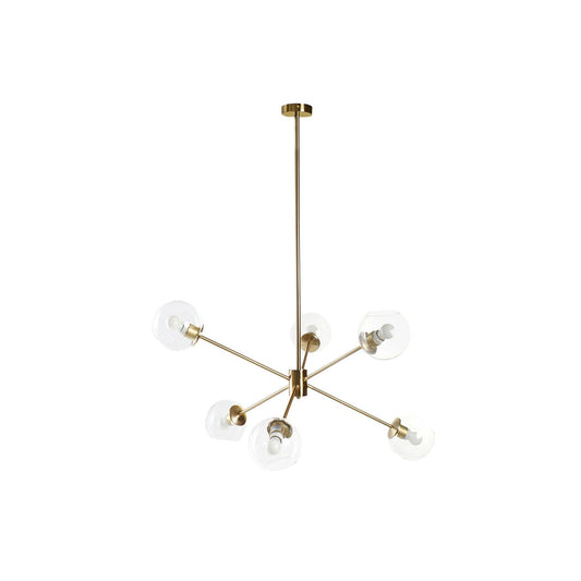 DKD Home Decor Ceiling Lamp 90 x 75 x 60 cm Gold Crystal Transparent Metal 50 W