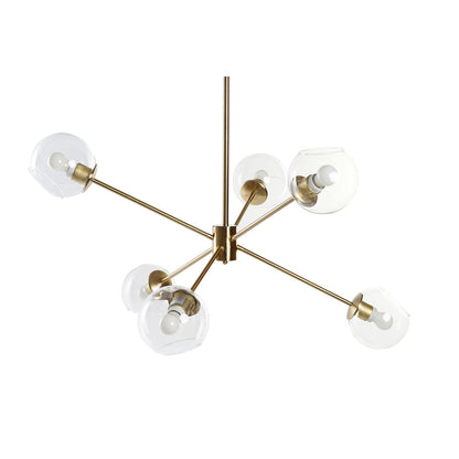 DKD Home Decor Ceiling Lamp 90 x 75 x 60 cm Gold Crystal Transparent Metal 50 W