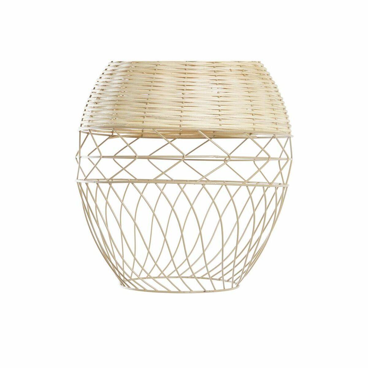 DKD Home Decor Ceiling Lamp Metal White Light Brown Rattan 50 W (30 x 30 x 38 cm)