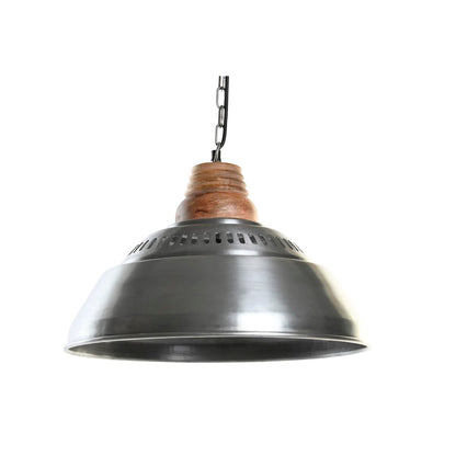 DKD Home Decor Ceiling Lamp Silver Brown Iron Mango Wood 50 W (43 x 43 x 31 cm)